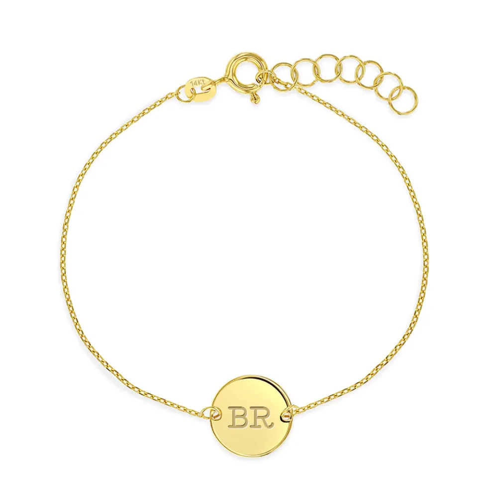 14k Gold 5-6" Small Round Tag ID Baby / Toddler / Kids Bracelet