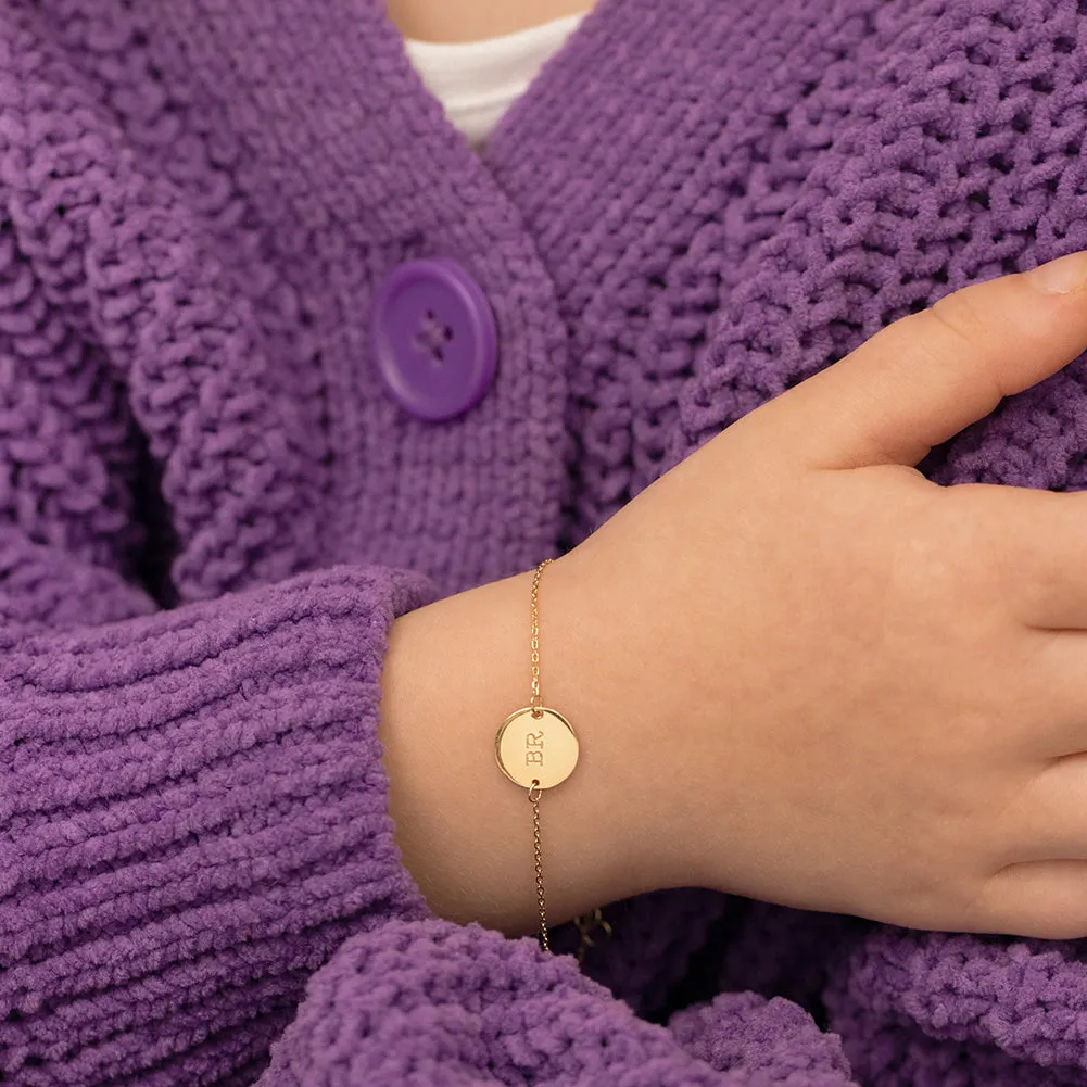 14k Gold 5-6" Small Round Tag ID Baby / Toddler / Kids Bracelet