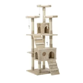 170cm Cat Tree | Scratching Post | Multi-Level Cat Tower | Beige