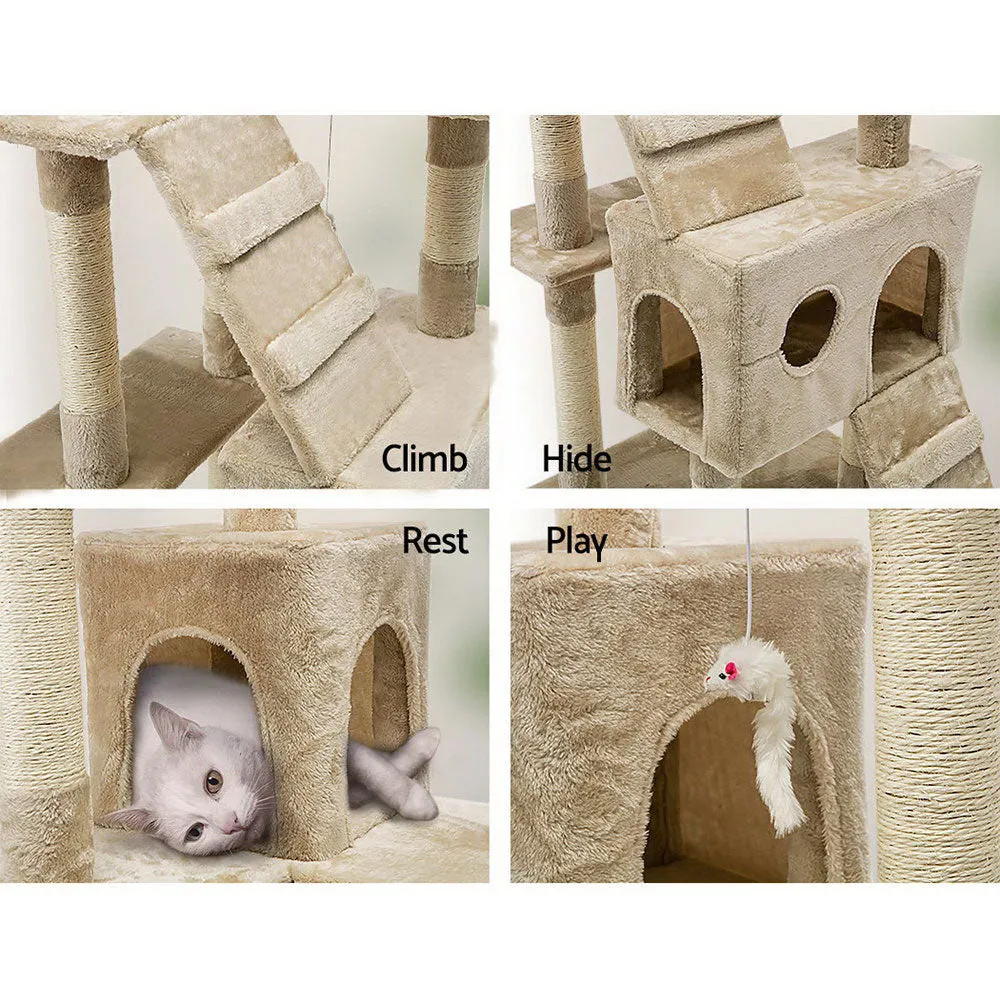 170cm Cat Tree | Scratching Post | Multi-Level Cat Tower | Beige
