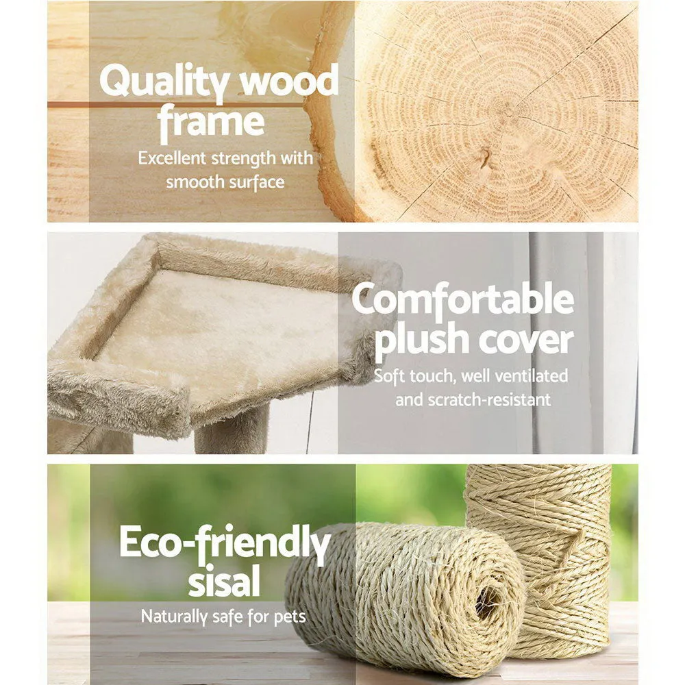 170cm Cat Tree | Scratching Post | Multi-Level Cat Tower | Beige
