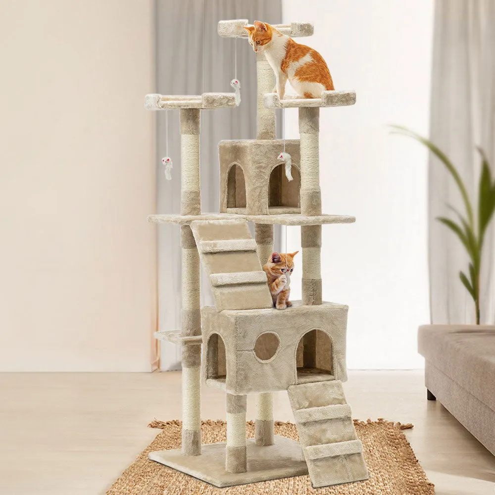 170cm Cat Tree | Scratching Post | Multi-Level Cat Tower | Beige