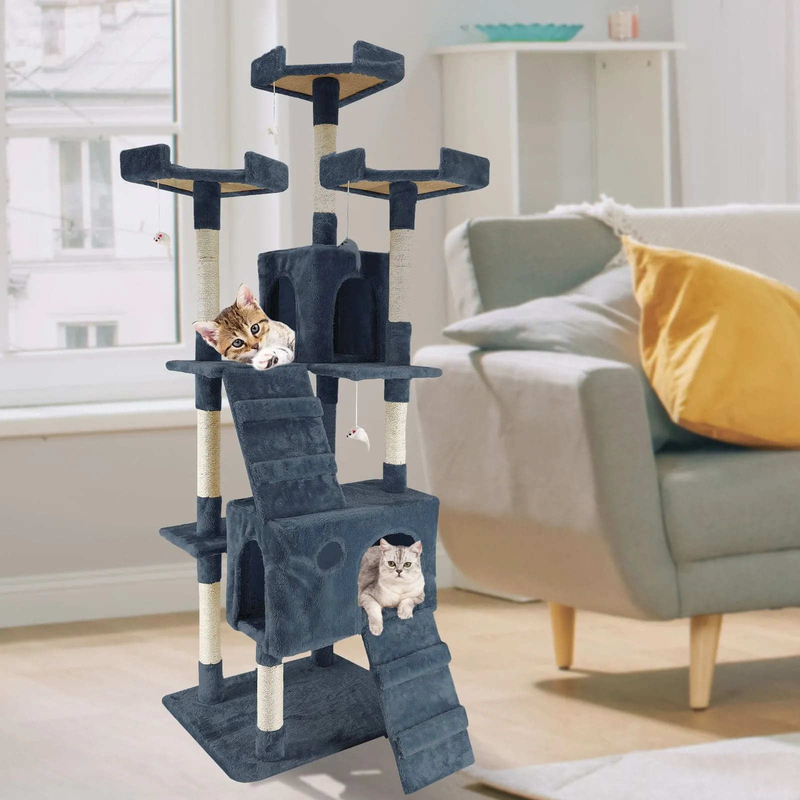 4Paws Cat Tree Scratching Post House Furniture Bed Luxury Plush Play