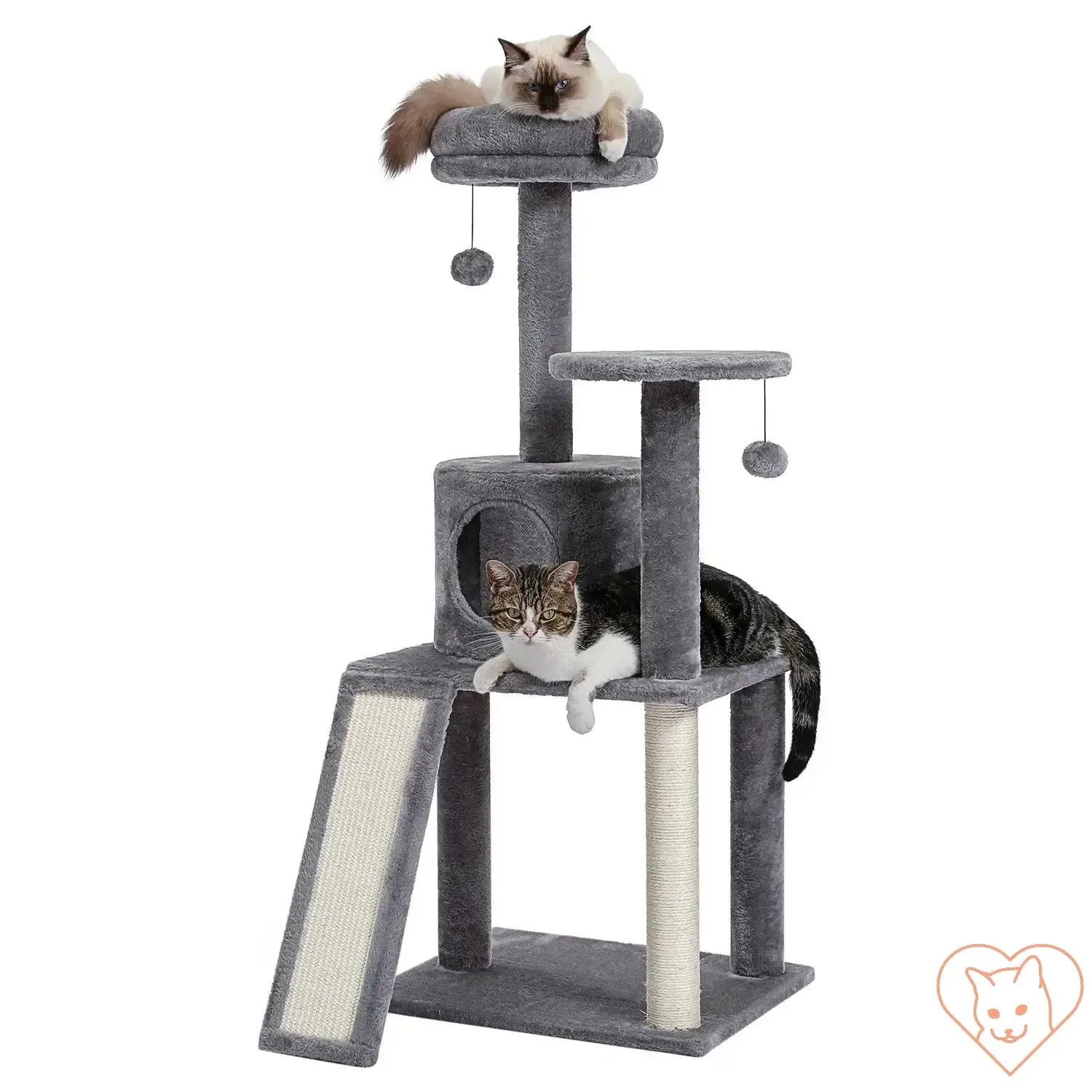 68-Inch Multi-Level Cat Tree Tower with Condos, Sisal Posts & Perch