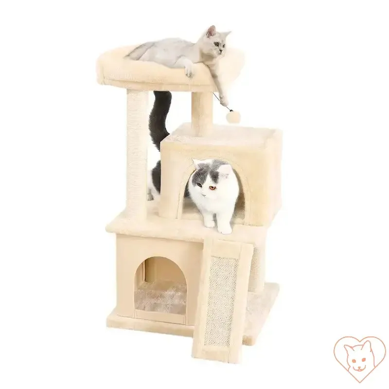 68-Inch Multi-Level Cat Tree Tower with Condos, Sisal Posts & Perch