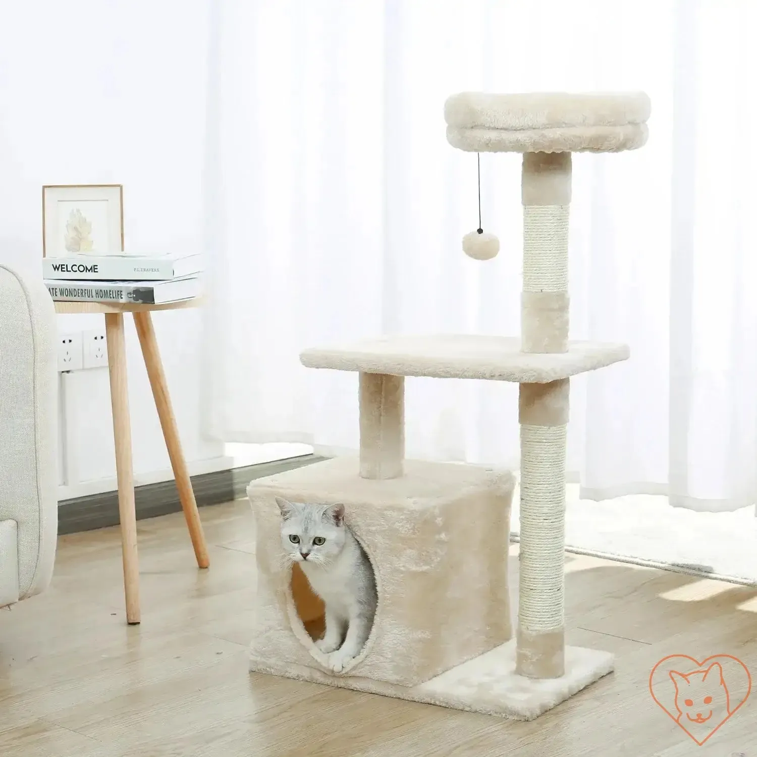 68-Inch Multi-Level Cat Tree Tower with Condos, Sisal Posts & Perch