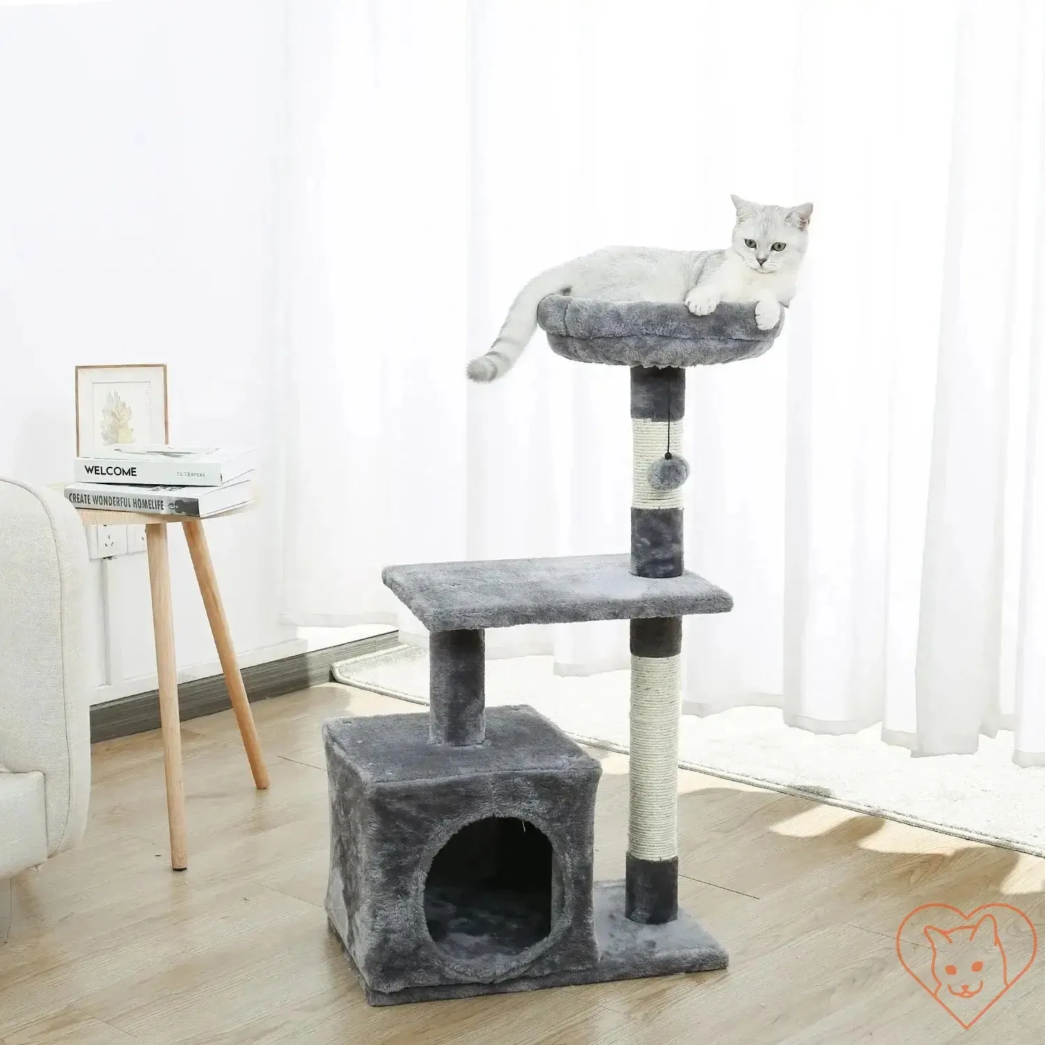 68-Inch Multi-Level Cat Tree Tower with Condos, Sisal Posts & Perch