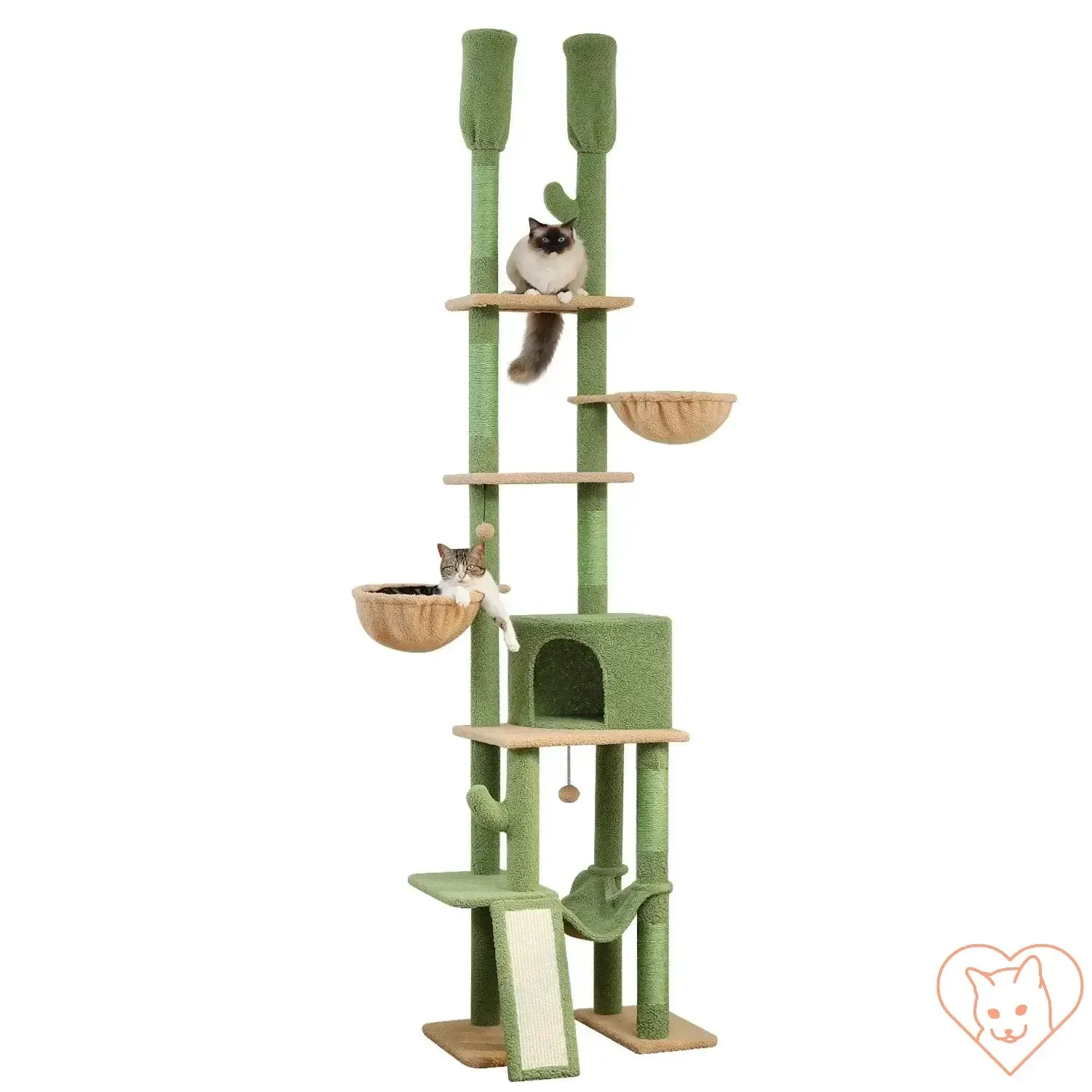 68-Inch Multi-Level Cat Tree Tower with Condos, Sisal Posts & Perch