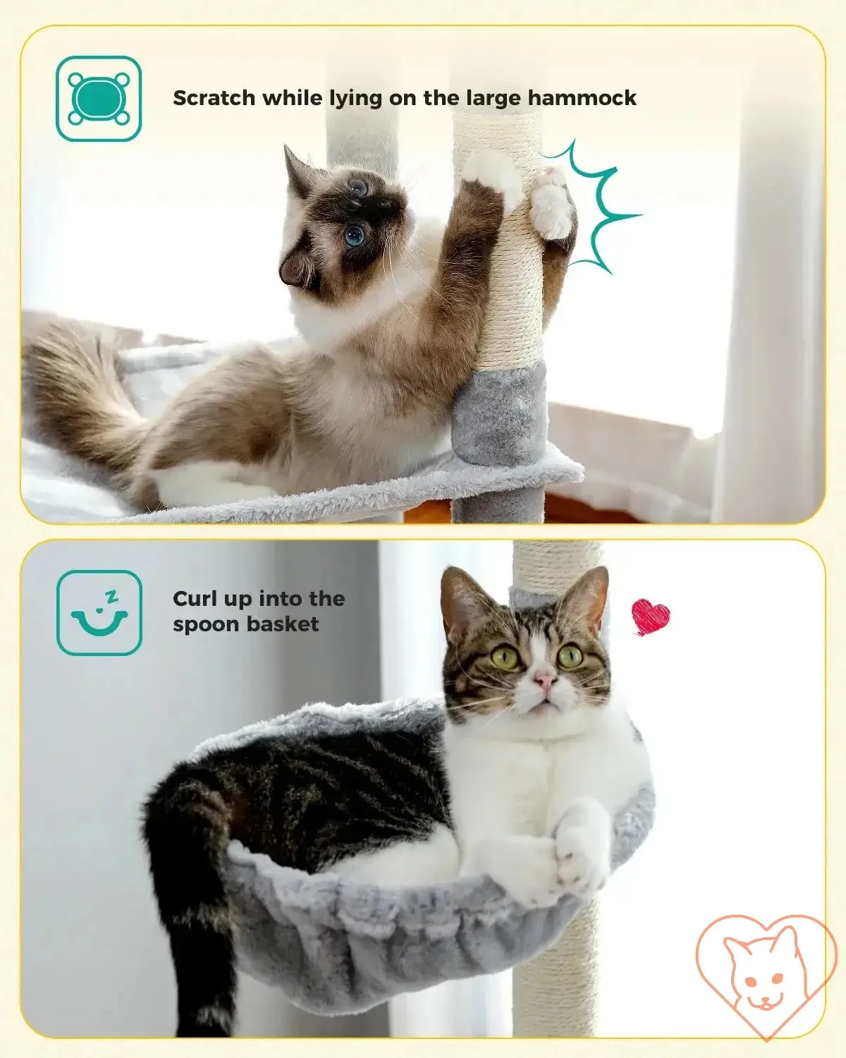 68-Inch Multi-Level Cat Tree Tower with Condos, Sisal Posts & Perch