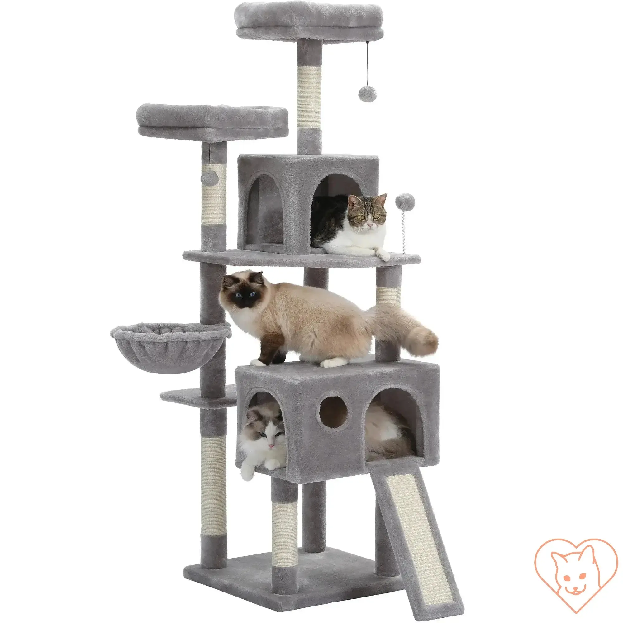 68-Inch Multi-Level Cat Tree Tower with Condos, Sisal Posts & Perch