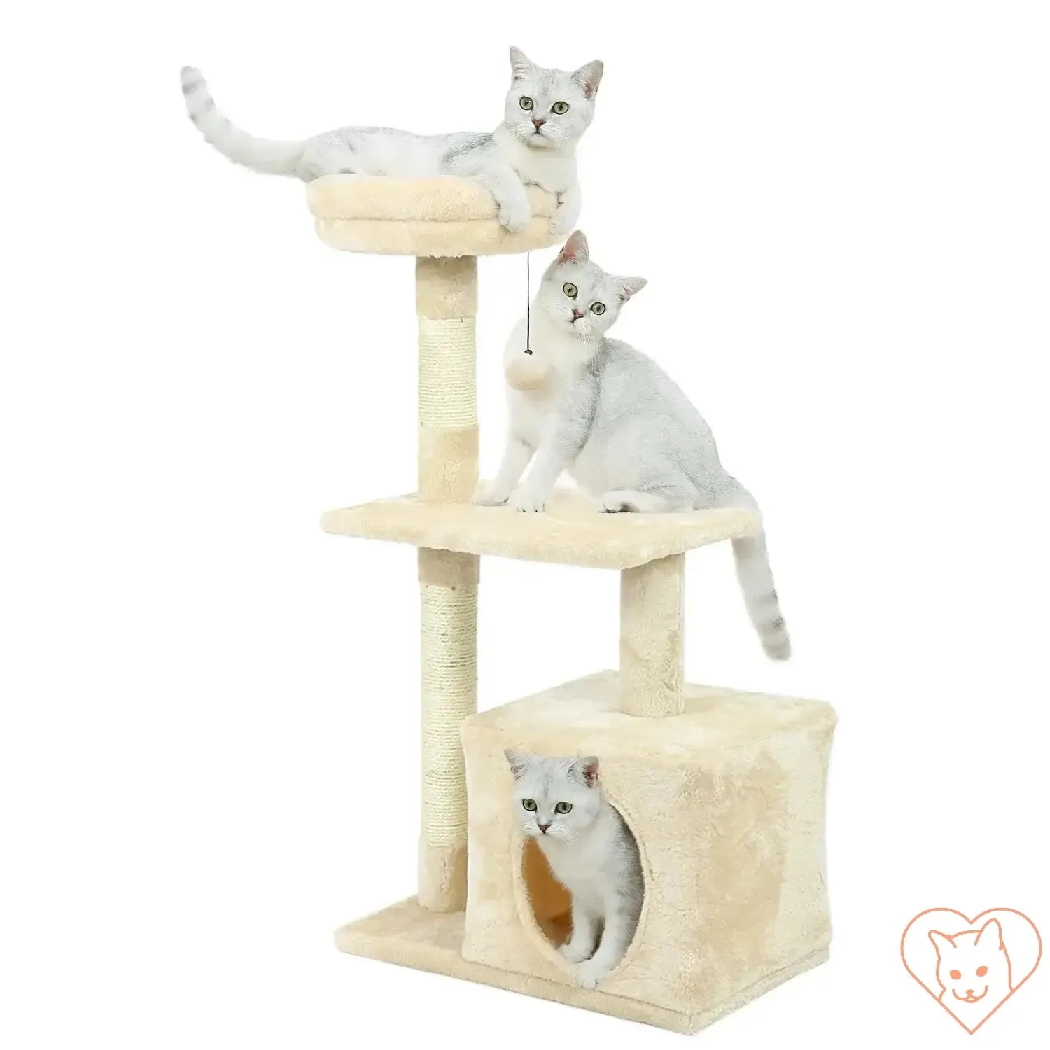 68-Inch Multi-Level Cat Tree Tower with Condos, Sisal Posts & Perch