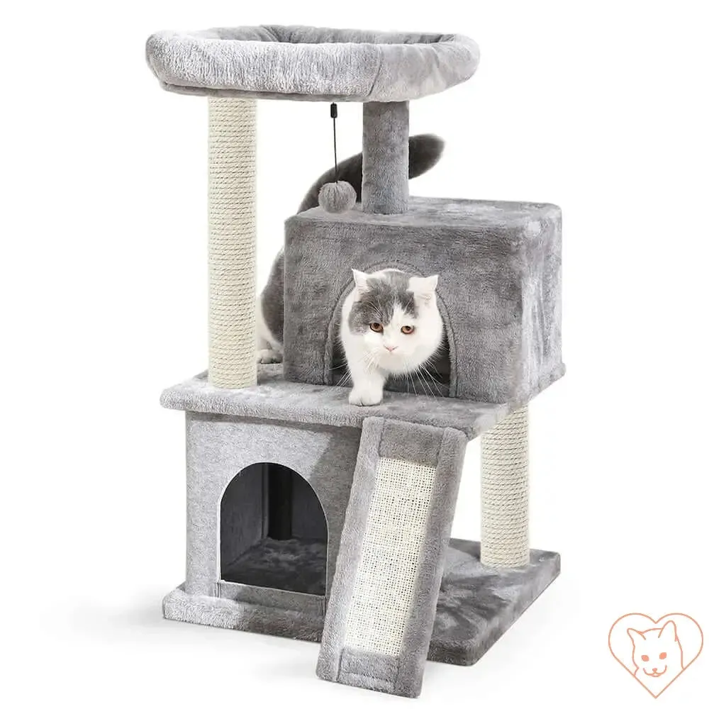 68-Inch Multi-Level Cat Tree Tower with Condos, Sisal Posts & Perch