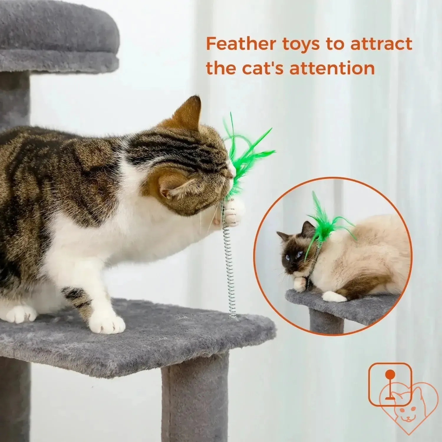 68-Inch Multi-Level Cat Tree Tower with Condos, Sisal Posts & Perch