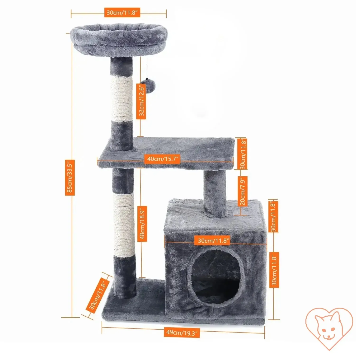 68-Inch Multi-Level Cat Tree Tower with Condos, Sisal Posts & Perch