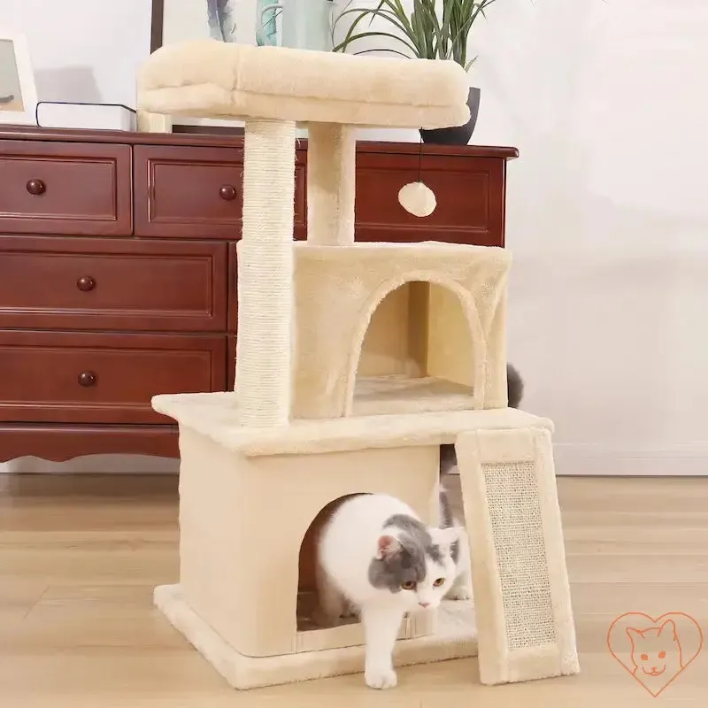 68-Inch Multi-Level Cat Tree Tower with Condos, Sisal Posts & Perch