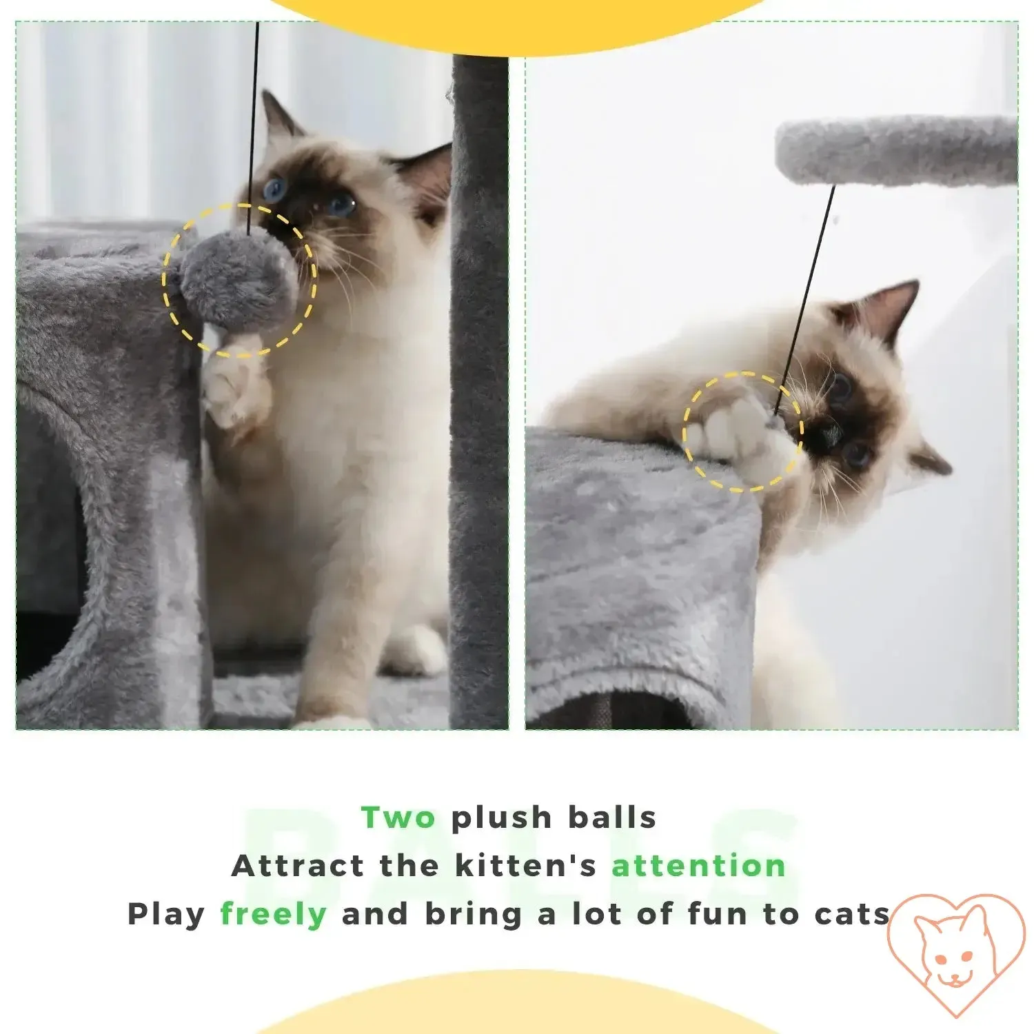 68-Inch Multi-Level Cat Tree Tower with Condos, Sisal Posts & Perch