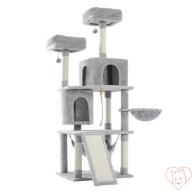 68-Inch Multi-Level Cat Tree Tower with Condos, Sisal Posts & Perch