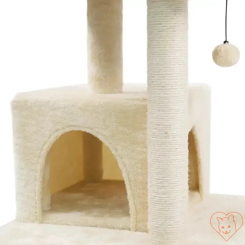 68-Inch Multi-Level Cat Tree Tower with Condos, Sisal Posts & Perch