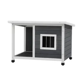 Alopet Dog Kennel House Outdoor Pet Wooden Cage Kennels Indoor Cabin Box Awning