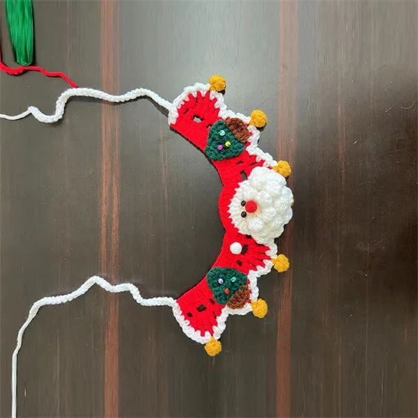 Christmas Cat Collar - Crocheted Neckwear for Festive Pet Dress-Up and Holiday Decor