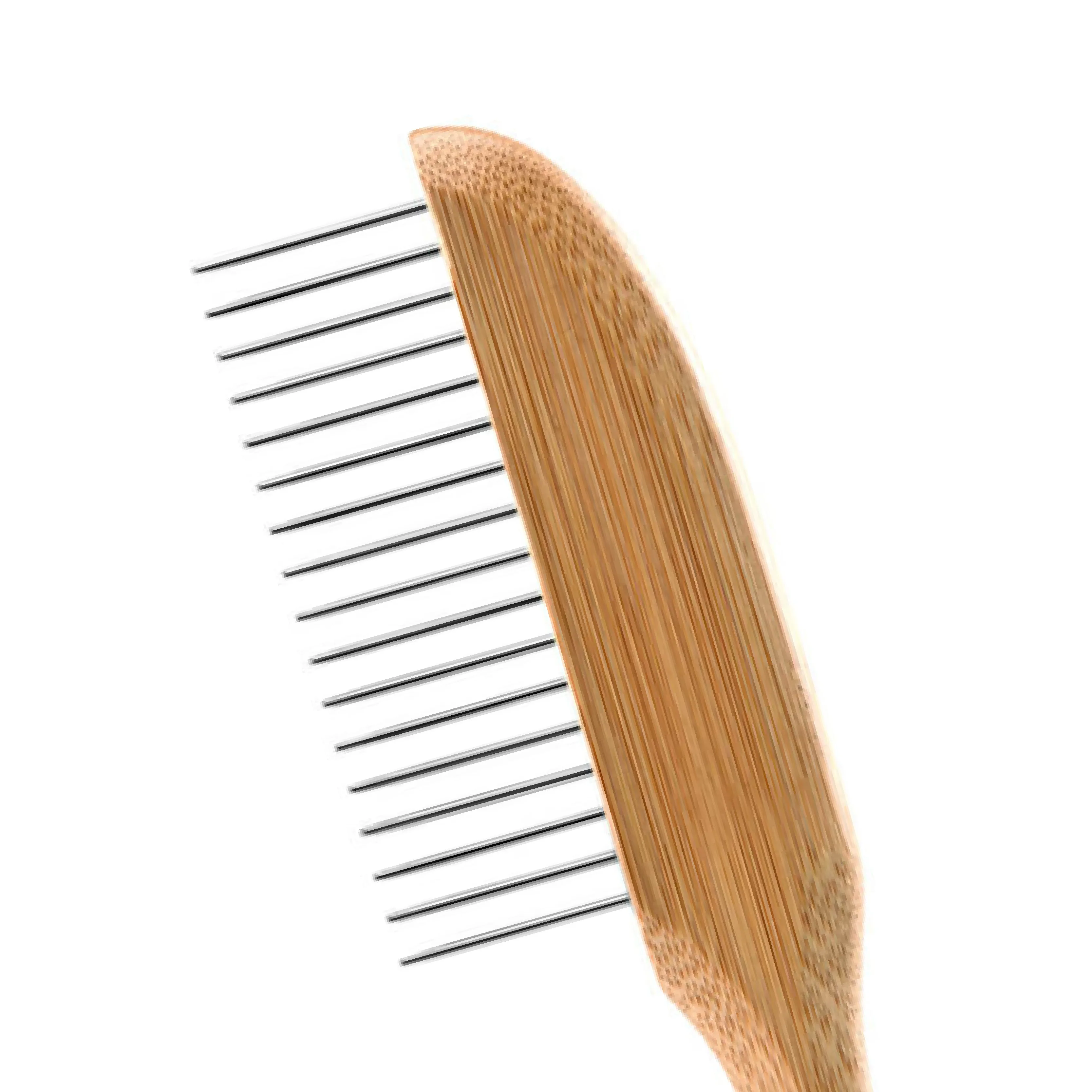 Comb, Wide17-Pins Bamboo Handle