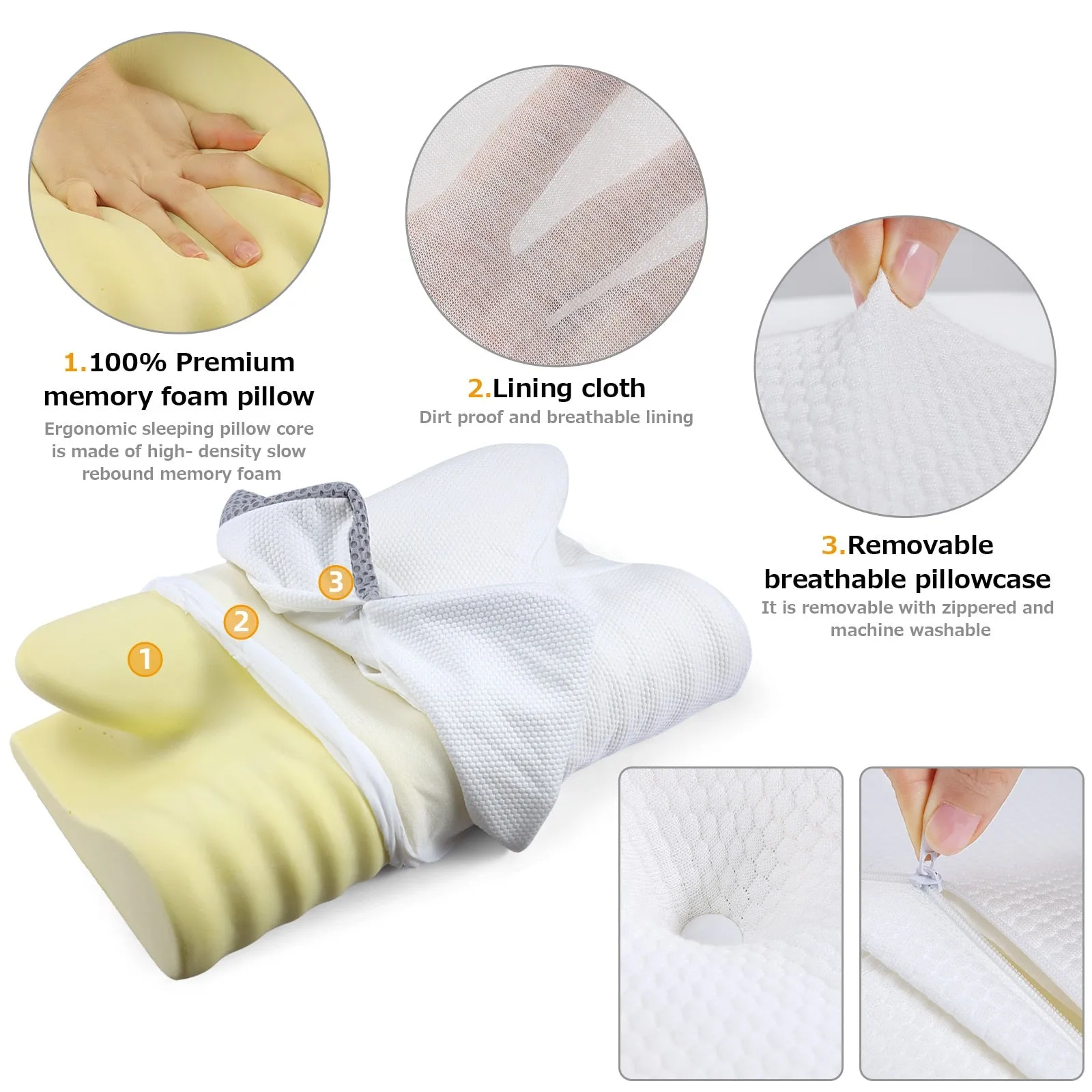 Contour Memory Foam Cervical Pillow