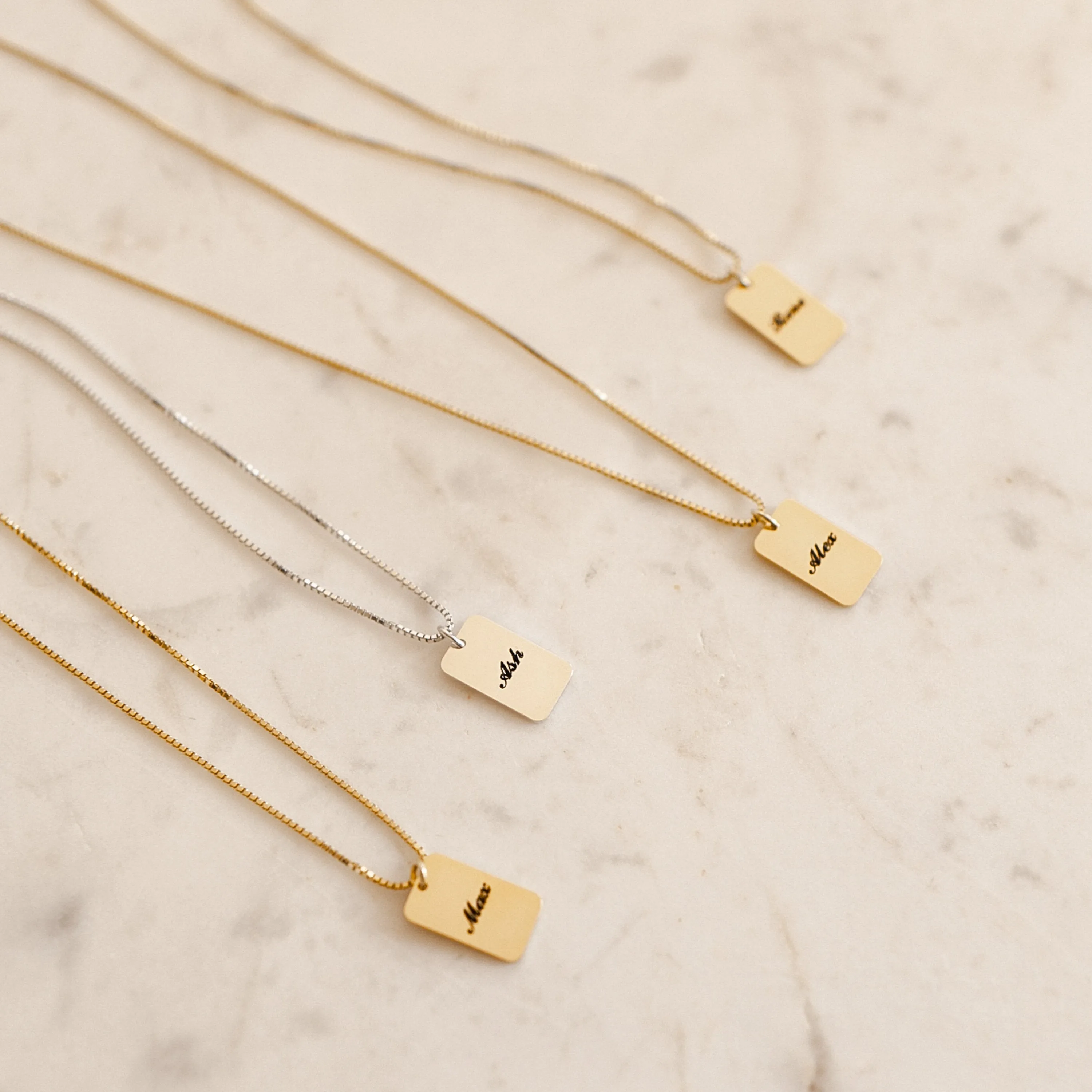 Customized Name Engraved Tag Necklace