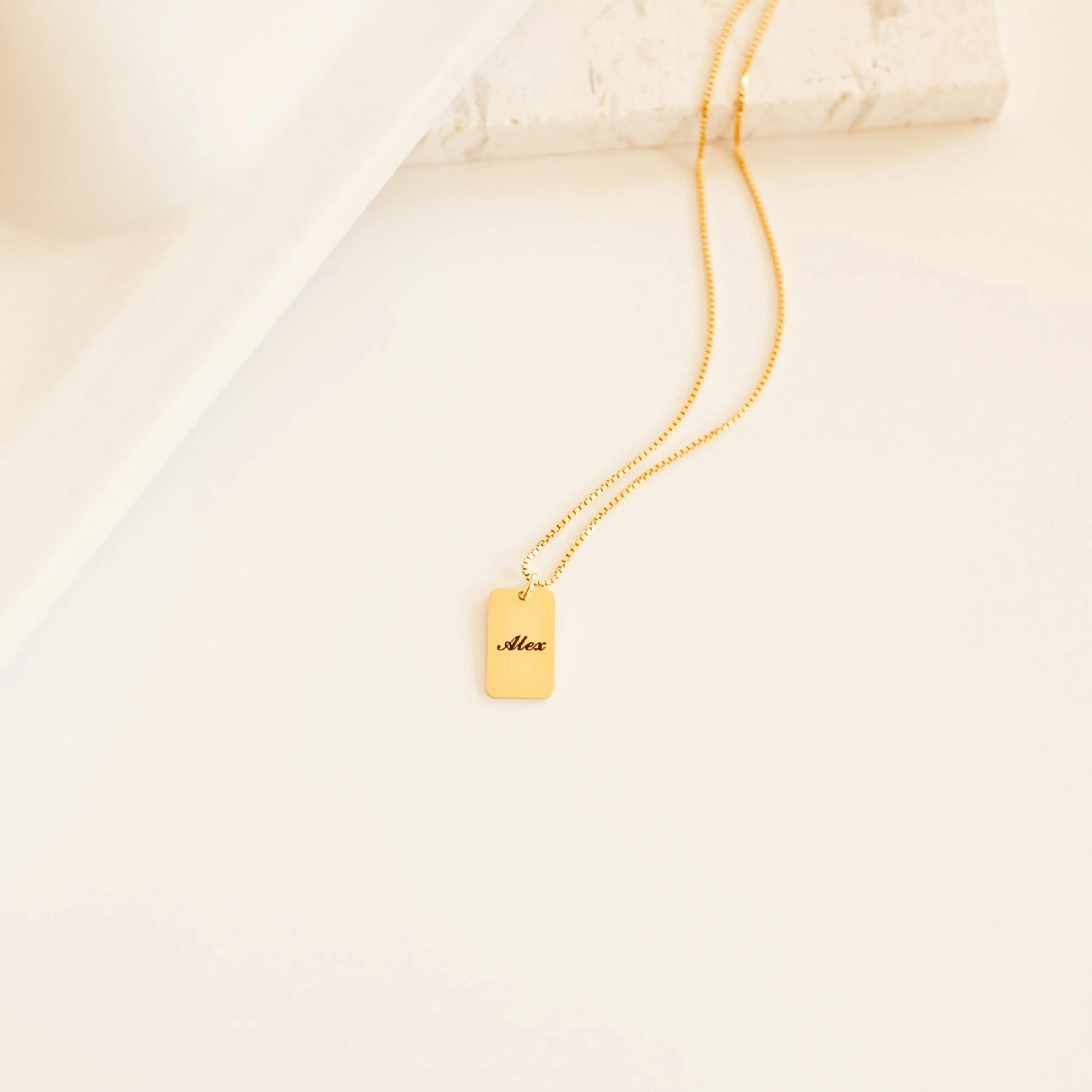 Customized Name Engraved Tag Necklace