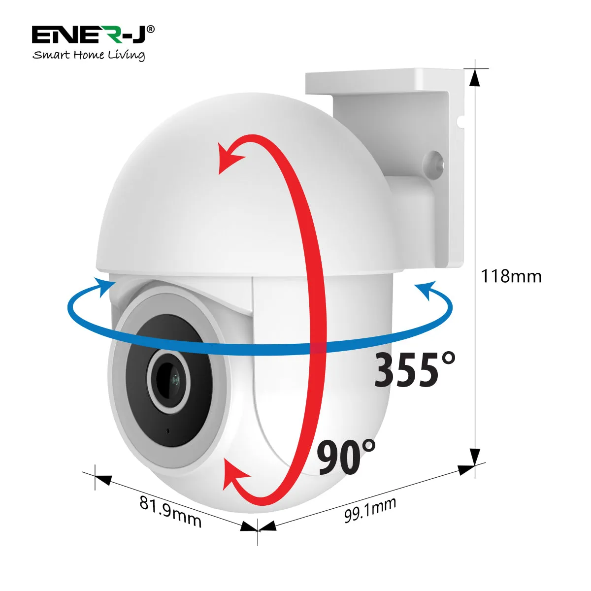 ENER-J Smart Wireless Outdoor IP Dome Camera with 4x Digital Zoom