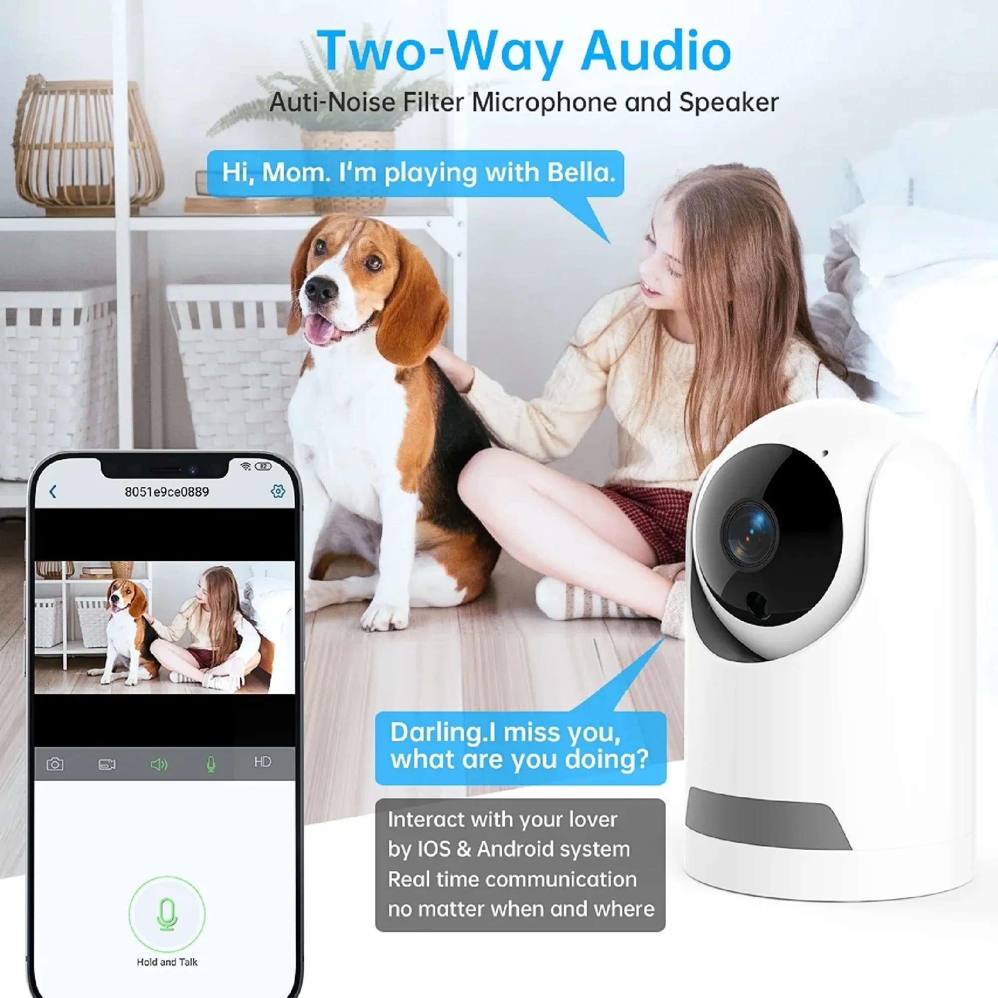 GPED ZY-144W1B Baby Monitor, 360 Wireless 5G Nanny Cam with Safety Alerts, 4MP HD WiFi Camera for Human & Pet Detec
