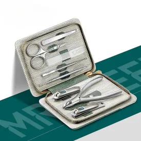 Gray Stainless Steel Professional Nail Cutter Tools With Travel Case Kit Manicure Set Pedicure Sets Nail Clipper Fa0060