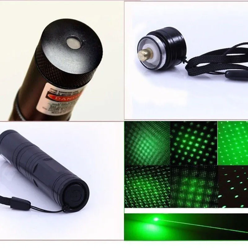 Green Laser Pointer Pen JD-851 High Power Military Grade 10 Miles   Star Cap   Battery   Charger 532nm