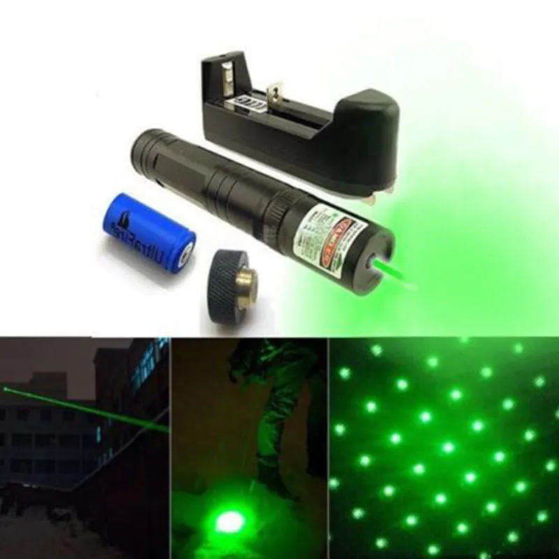 Green Laser Pointer Pen JD-851 High Power Military Grade 10 Miles   Star Cap   Battery   Charger 532nm