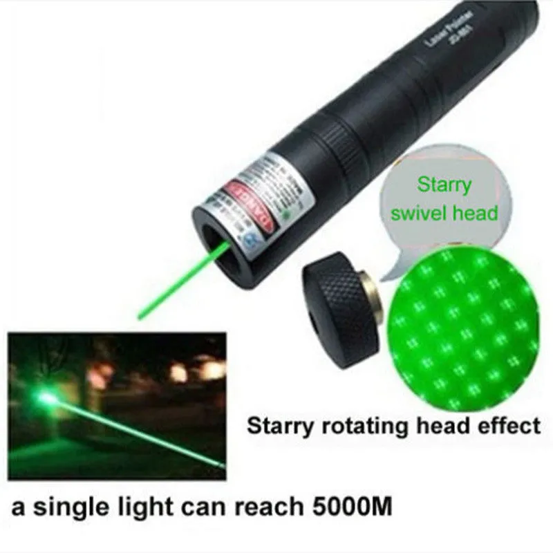 Green Laser Pointer Pen JD-851 High Power Military Grade 10 Miles   Star Cap   Battery   Charger 532nm