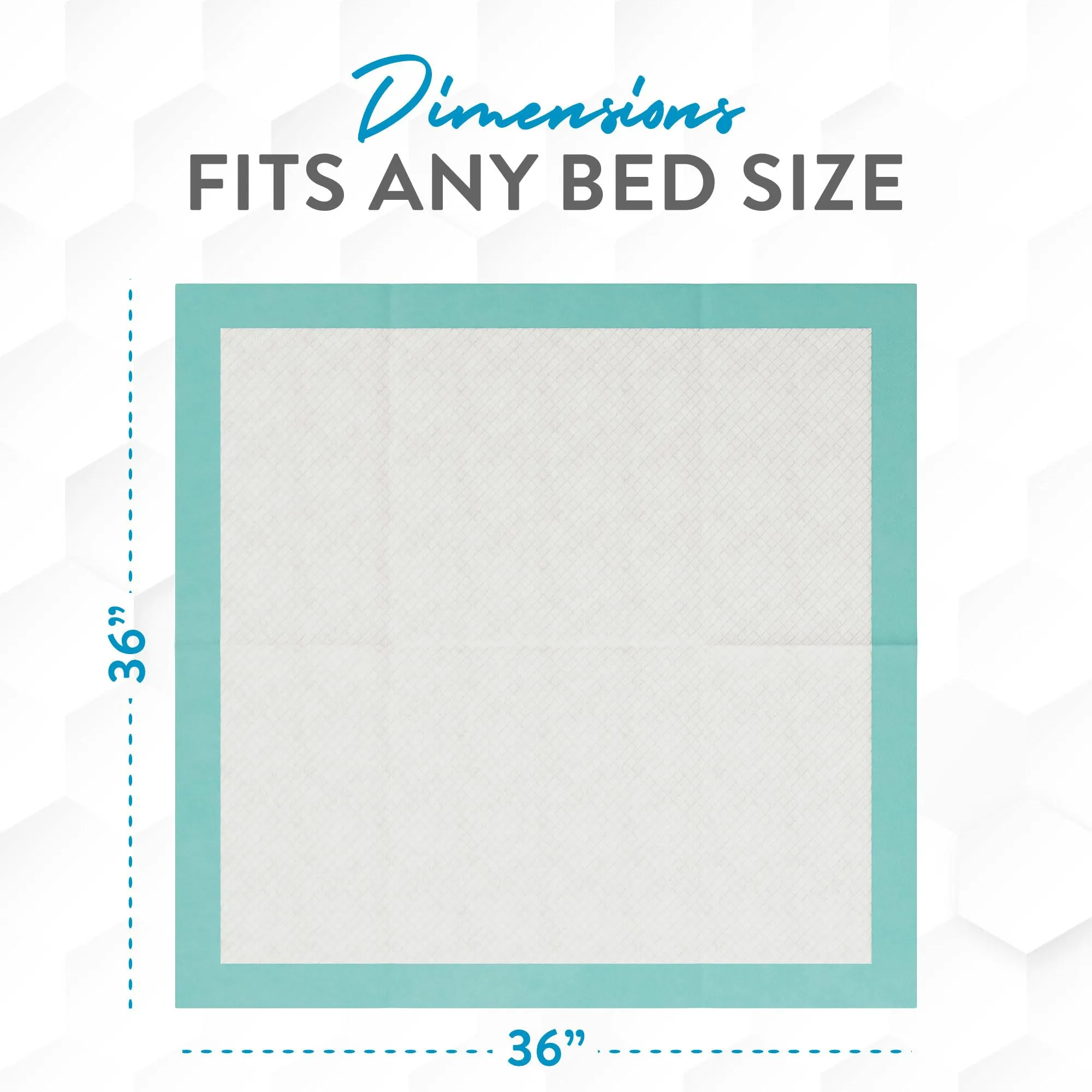 Inspire Extra Large Super Absorbent Disposable Bed Pads for Incontinence (36" X 36" Pack of 50) Ultra Thick and Absorbent Underpads Chux Adults, Puppies, Dogs Kids Furniture Protection