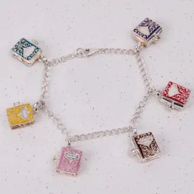 Jane Austen Six Sterling Silver and Enamel Novels Charm Bracelet | Exclusive Collection