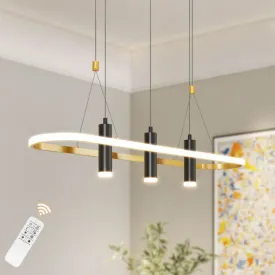 Javeriah 4 - Light Black/Gold Dimmable LED Pendant Light[No Bulb][Unable to ship on weekends, please place orders with caution]