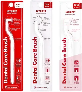 JAYU PET Dental Care Brush - Soft & Firm & Edge Bristles Toothbrush for Cats & Small Dogs, Removing Old Plaque & Tartar, Easy Cleaning