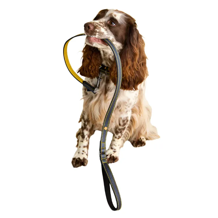 Joules Leather Dog Lead - Navy