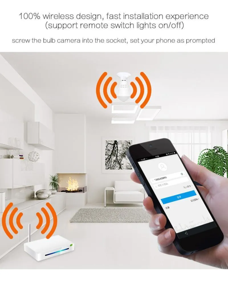LED Wireless Panoramic (360) Home Security Light Bulb