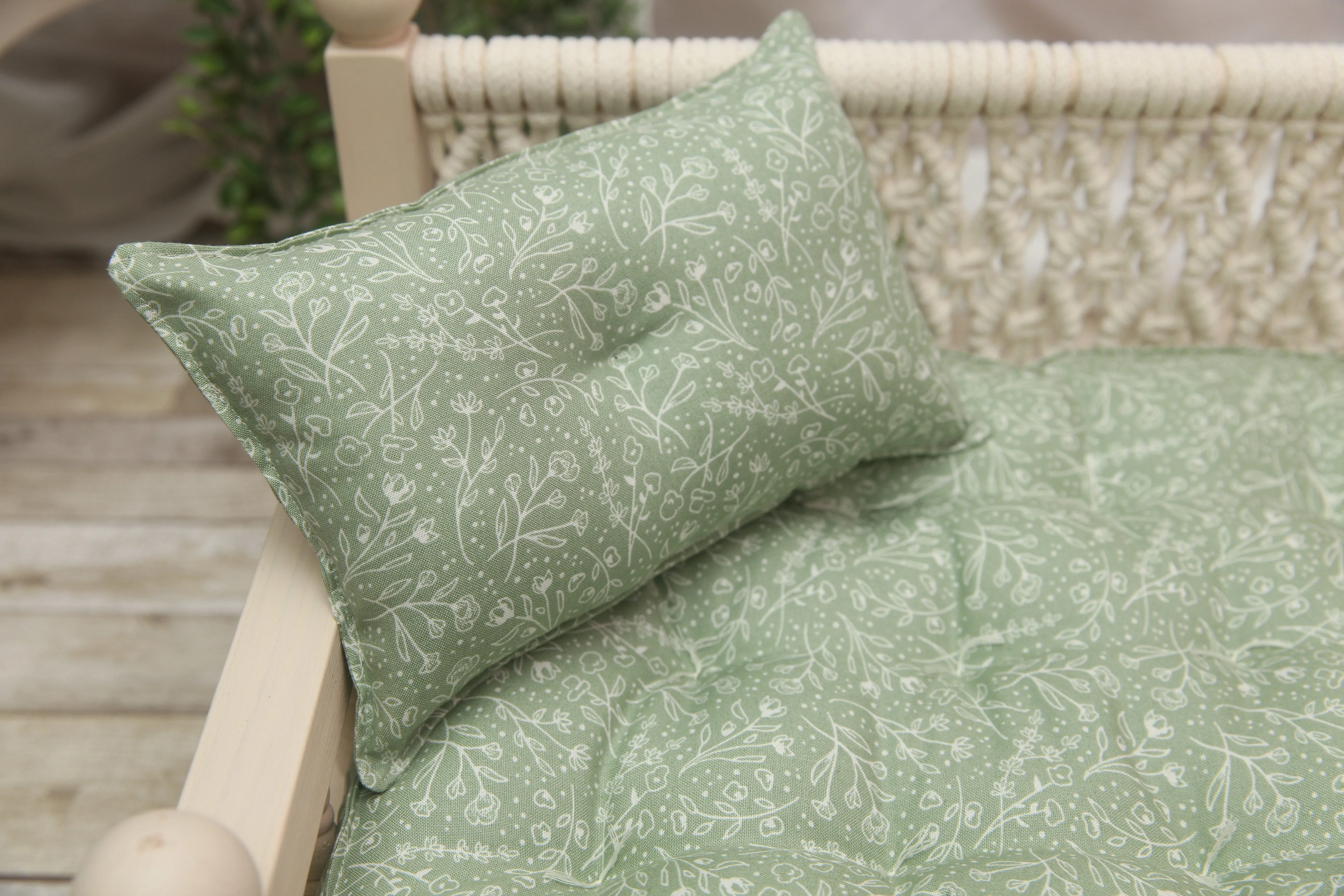 Made to Order- Briley Studio Essentials- Sage Wildflowers- Newborn Mattress SET