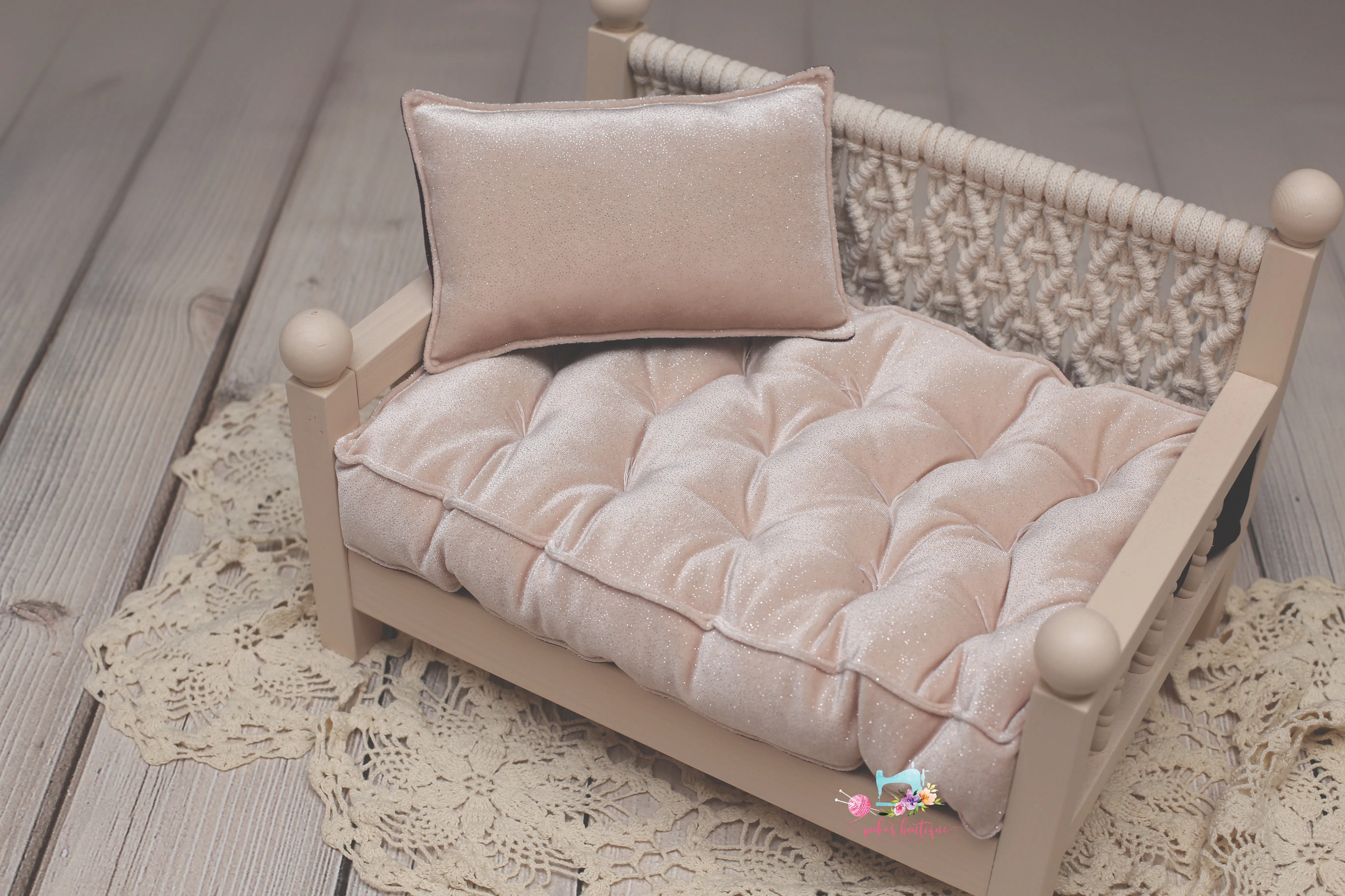 MADE TO ORDER- REVERSIBLE 2 Color- Glitter Velvet- NB Mattress