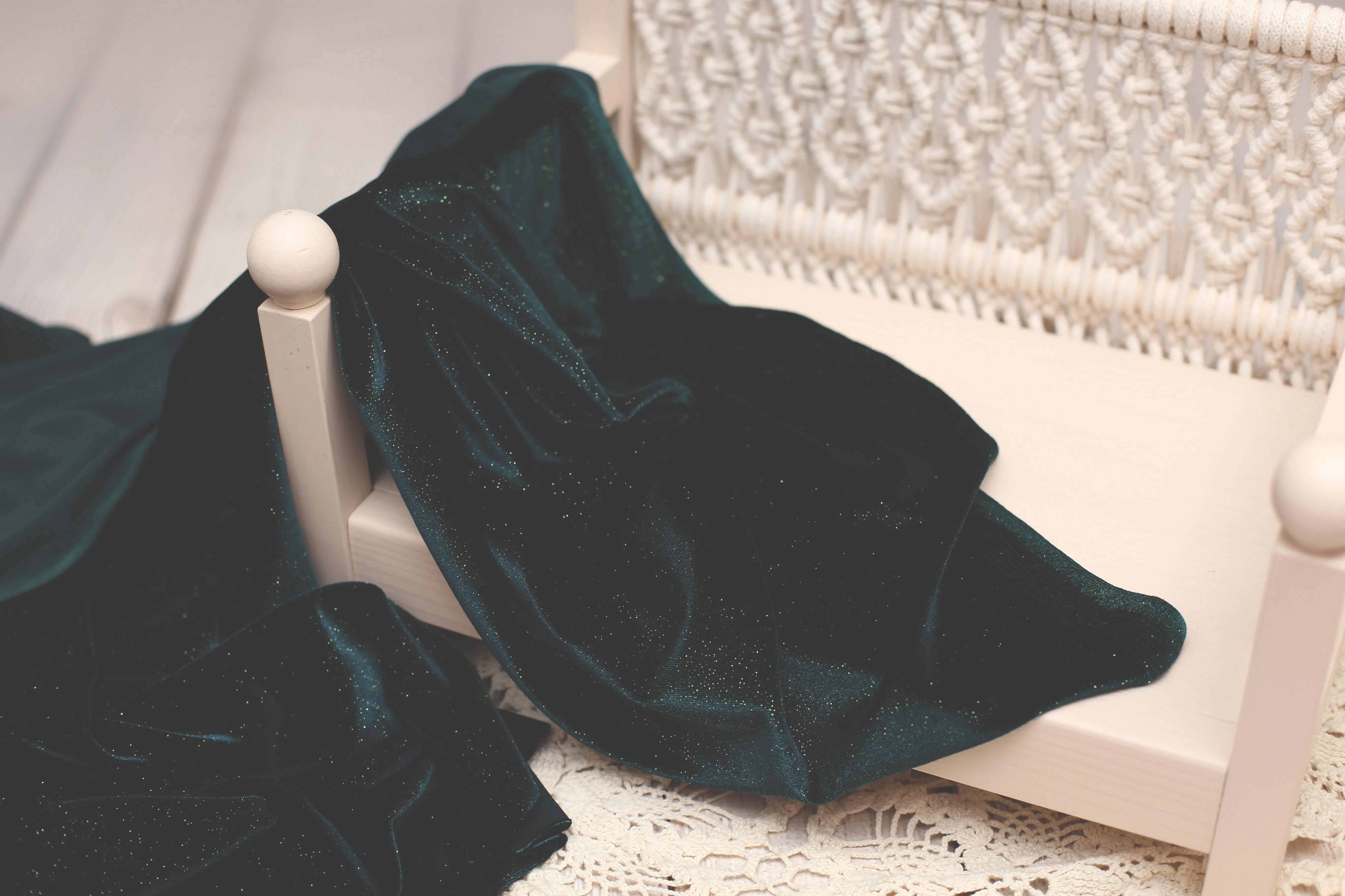 MADE TO ORDER- REVERSIBLE 2 Color- Glitter Velvet- NB Mattress