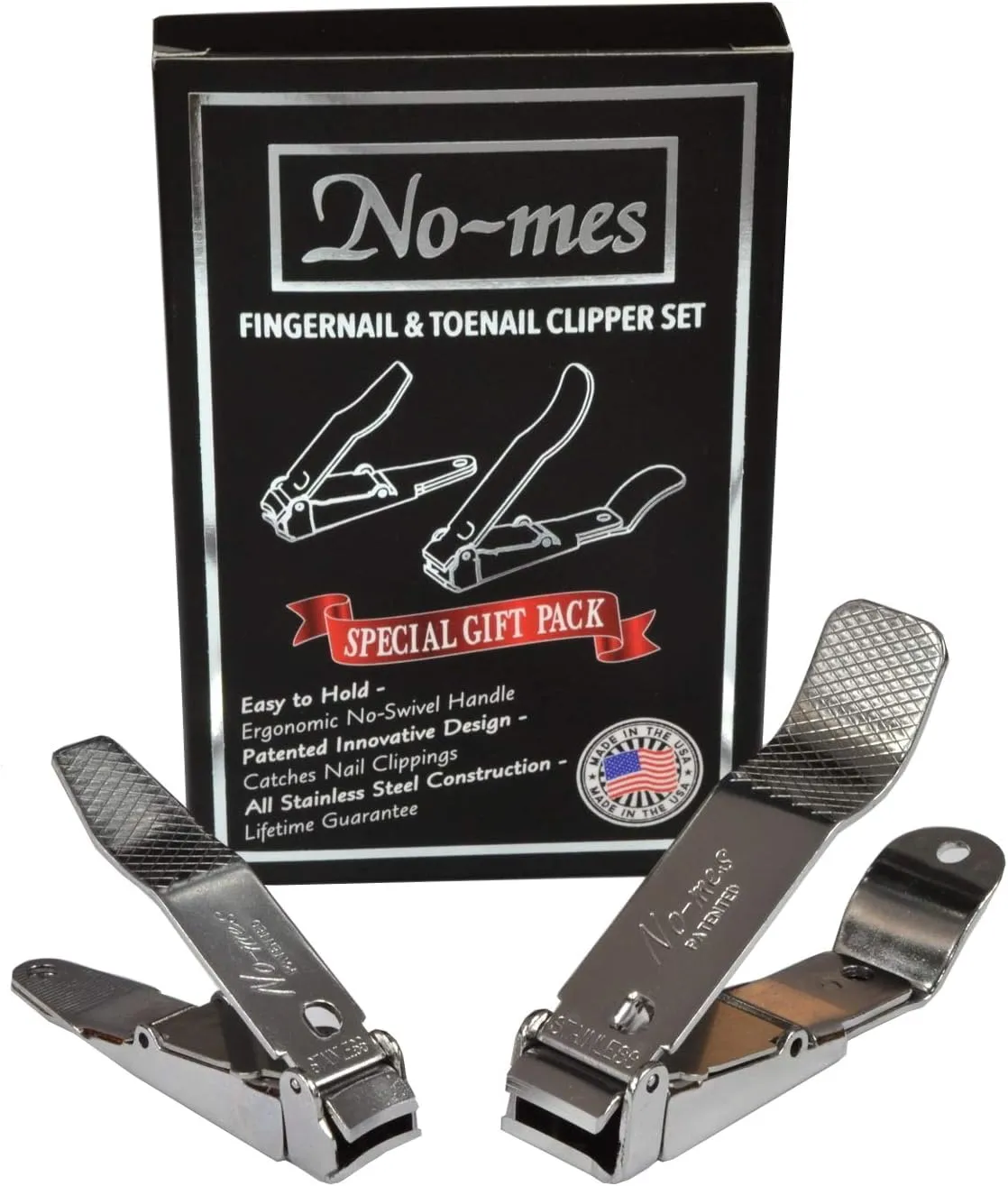 No-mes: Stainless Steel Fingernail and Toenail Clipper Gift Set