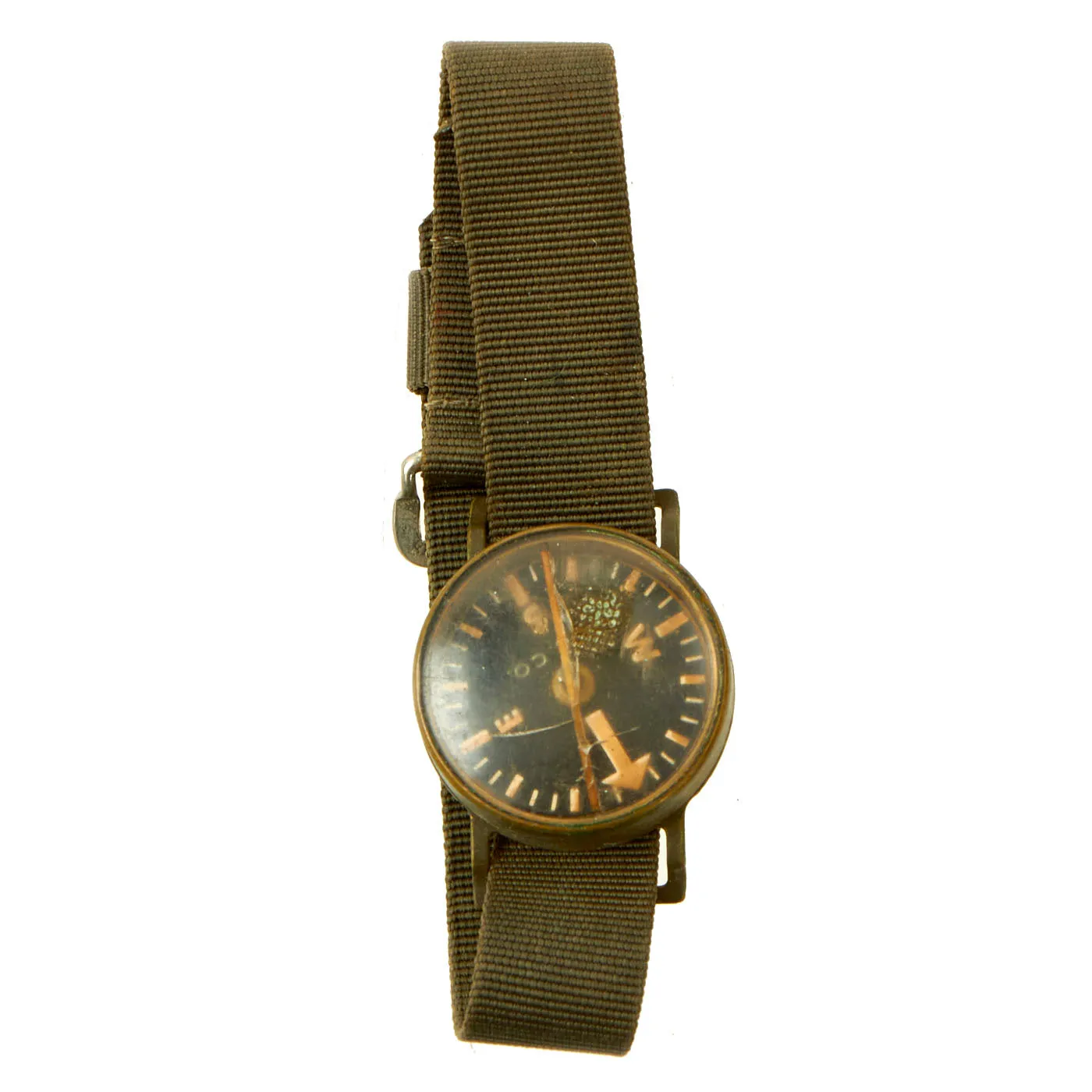 Original U.S. WWII 101st Airborne Division “Old Abe” Screaming Eagle Shoulder Sleeve Insignia With Postwar Waltham Wrist Compass and “Cricket” Clicker - 3 Items