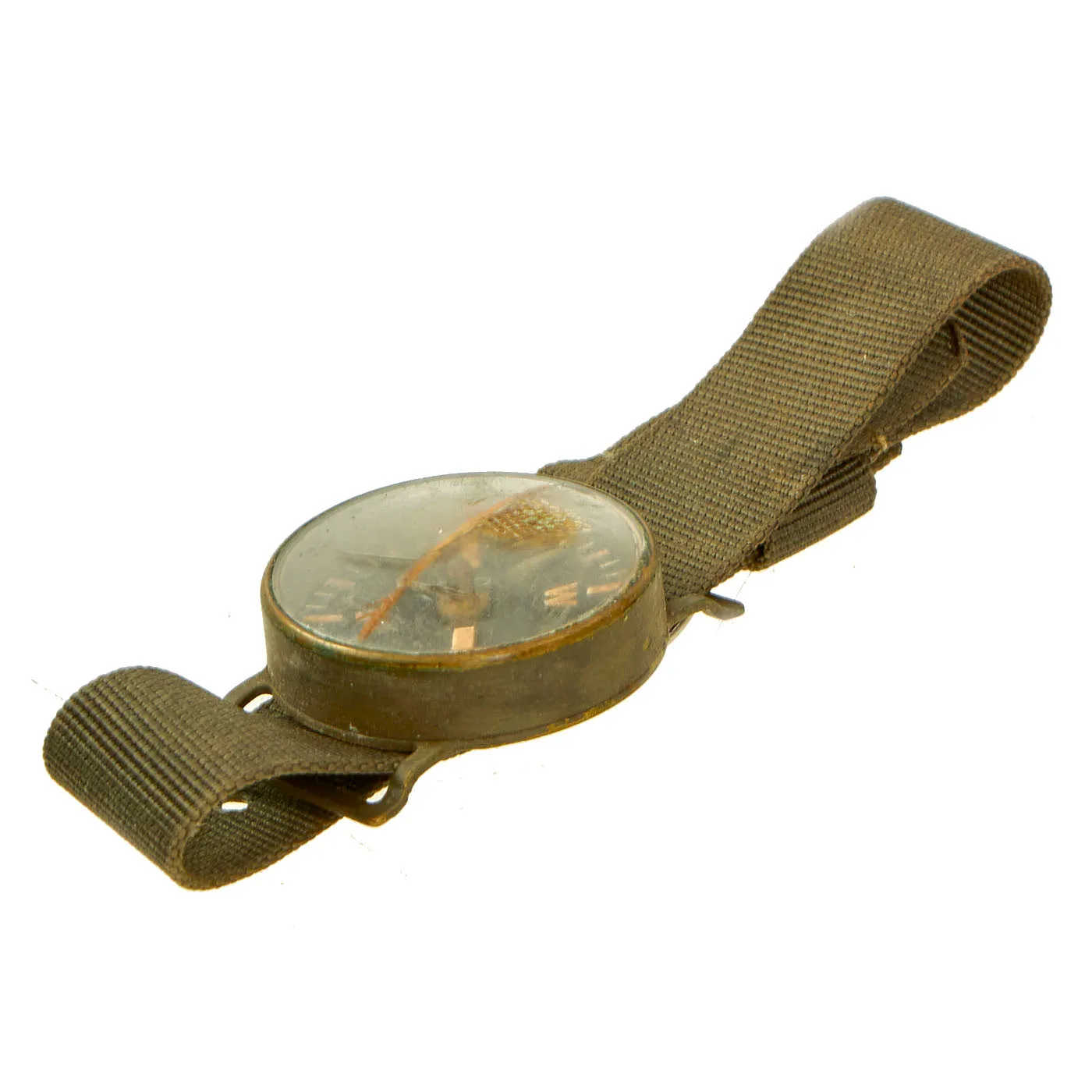 Original U.S. WWII 101st Airborne Division “Old Abe” Screaming Eagle Shoulder Sleeve Insignia With Postwar Waltham Wrist Compass and “Cricket” Clicker - 3 Items