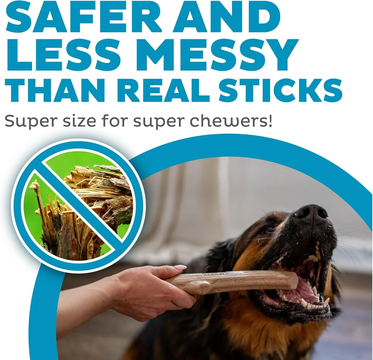 Outward Hound by Petstages Super Dogwood Durable Dog Chew Toy, Large - Long Lasting Chew Stick Made with Real Wood - USA Made, L