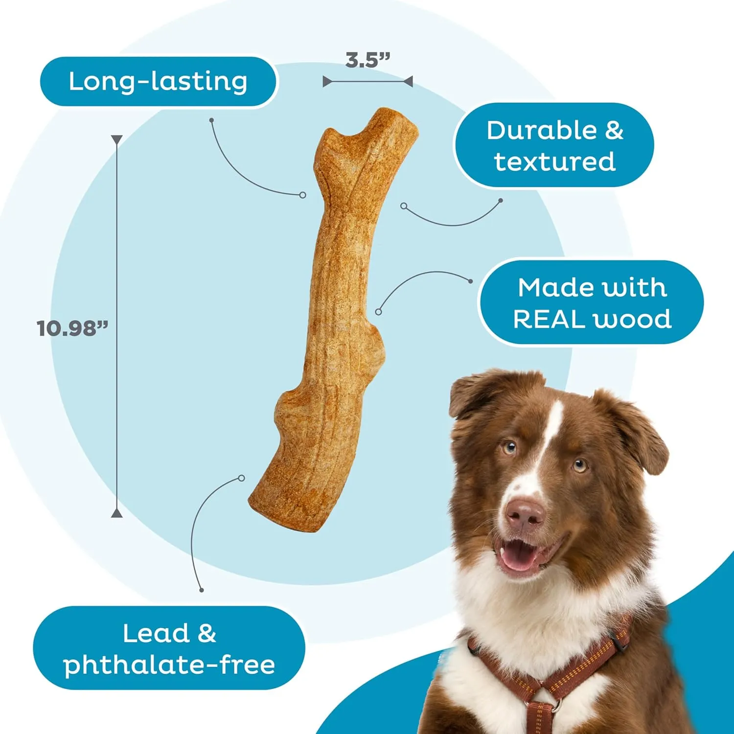 Outward Hound by Petstages Super Dogwood Durable Dog Chew Toy, Large - Long Lasting Chew Stick Made with Real Wood - USA Made, L