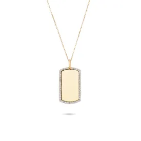 Pavé Dog Tag Necklace