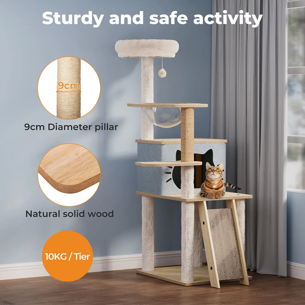 Pawz Wooden Multi-level Cat Tree Tower 120cm